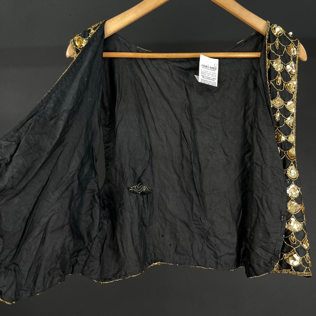 SIN MARCA Chaleco Corto Varios Negro y Dorado Talle M