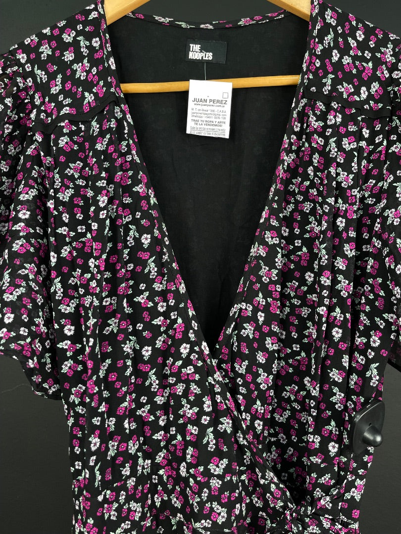 THE KOOPLES Vestido Manga Larga Varios Floral Talle M