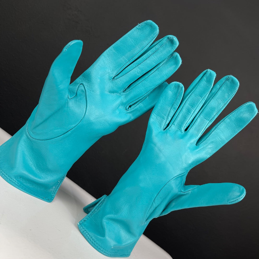 SIN MARCA Guantes Turquesa Talle Unico
