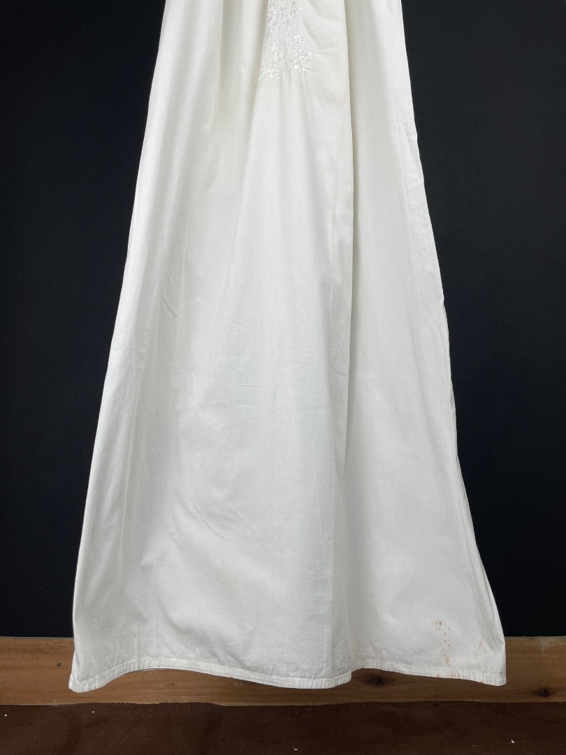 Vestido Manga Corta Blanco Talle M