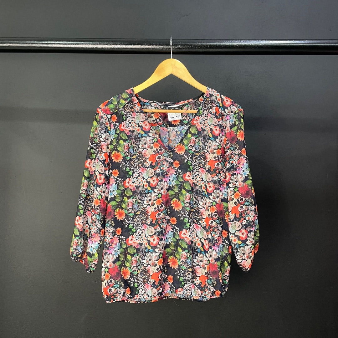 ZARA Blusa Varios Floral Talle XL