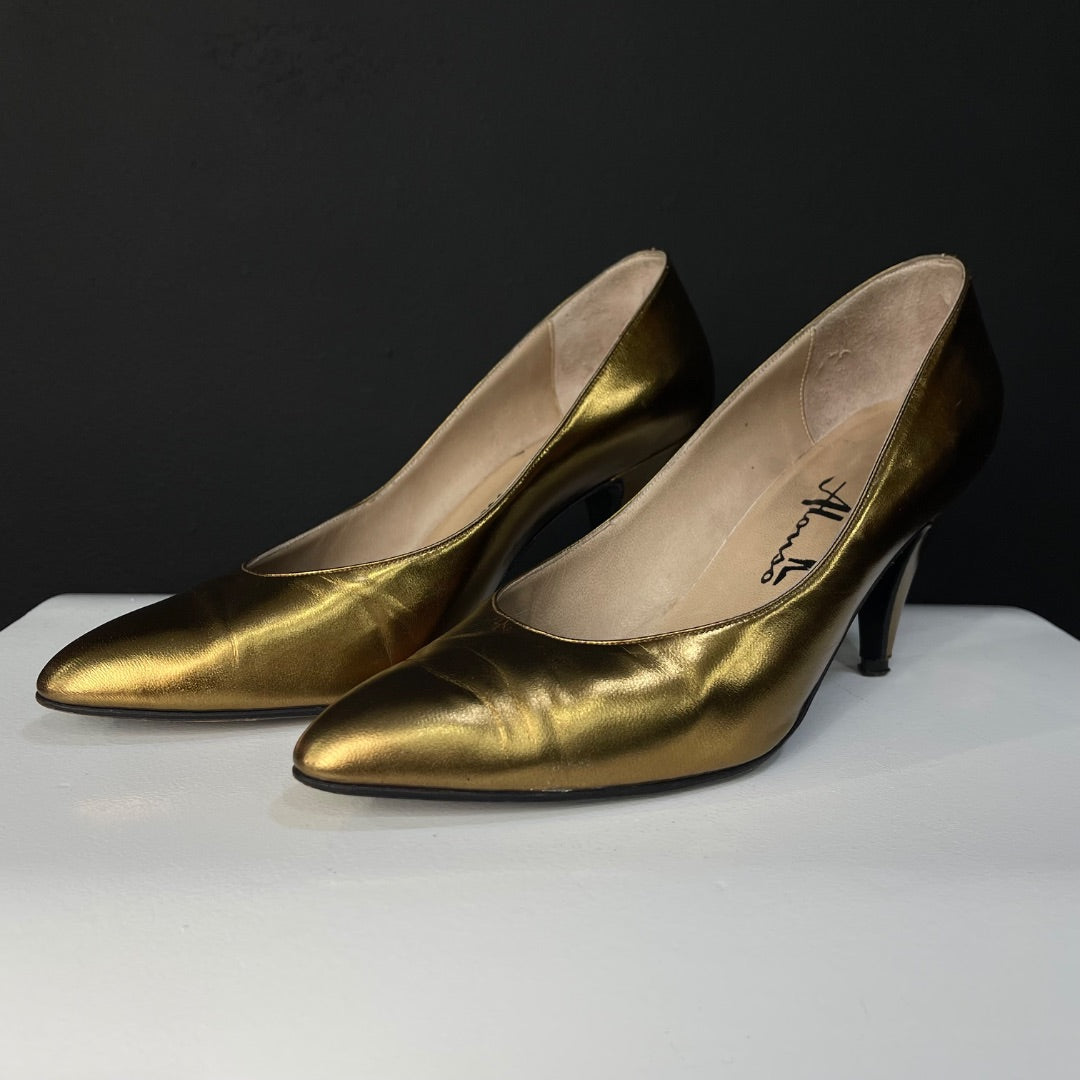 ALONSO Zapatos Dorado Talle 38