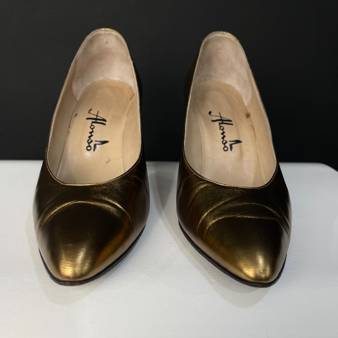 ALONSO Zapatos Dorado Talle 38