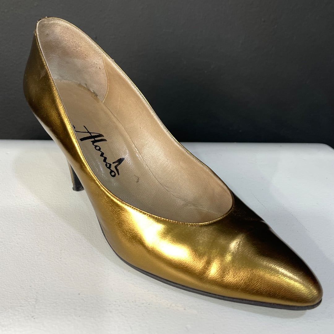 ALONSO Zapatos Dorado Talle 38