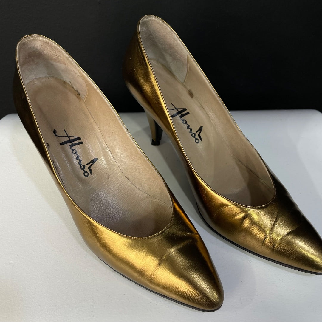 ALONSO Zapatos Dorado Talle 38