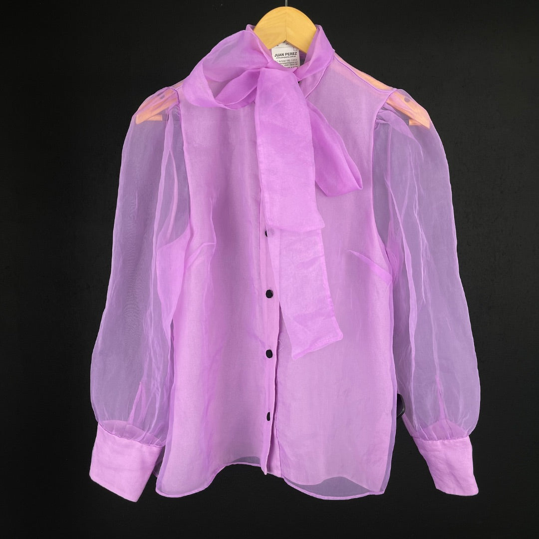 ZARA Blusa Manga Larga Violeta Talle M