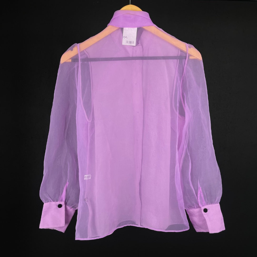 ZARA Blusa Manga Larga Violeta Talle M