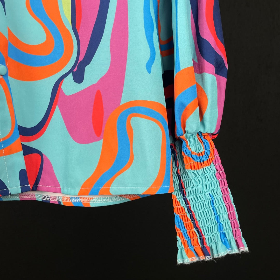 SIN MARCA Blusa Manga Larga Varios  Estampado Talle S