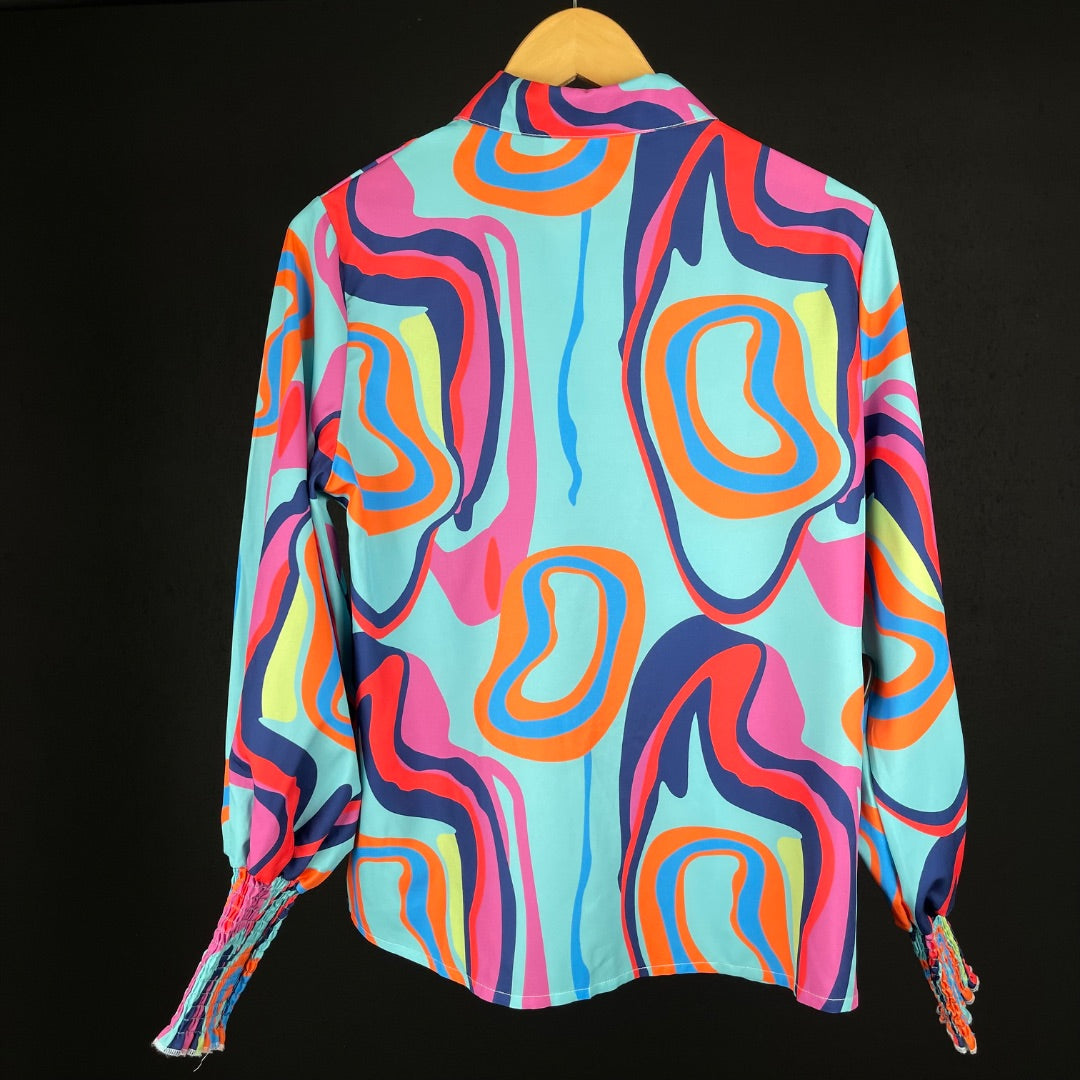 SIN MARCA Blusa Manga Larga Varios  Estampado Talle S