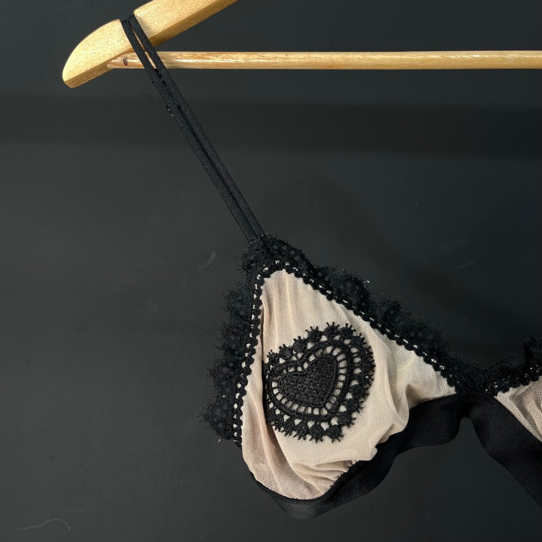 H&M  Corpiño  Varios Beige Y Negro  Talle S
