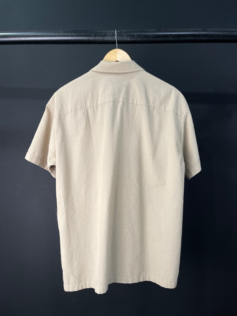 JACK & JONES Camisa Manga Corta Beige Talle M
