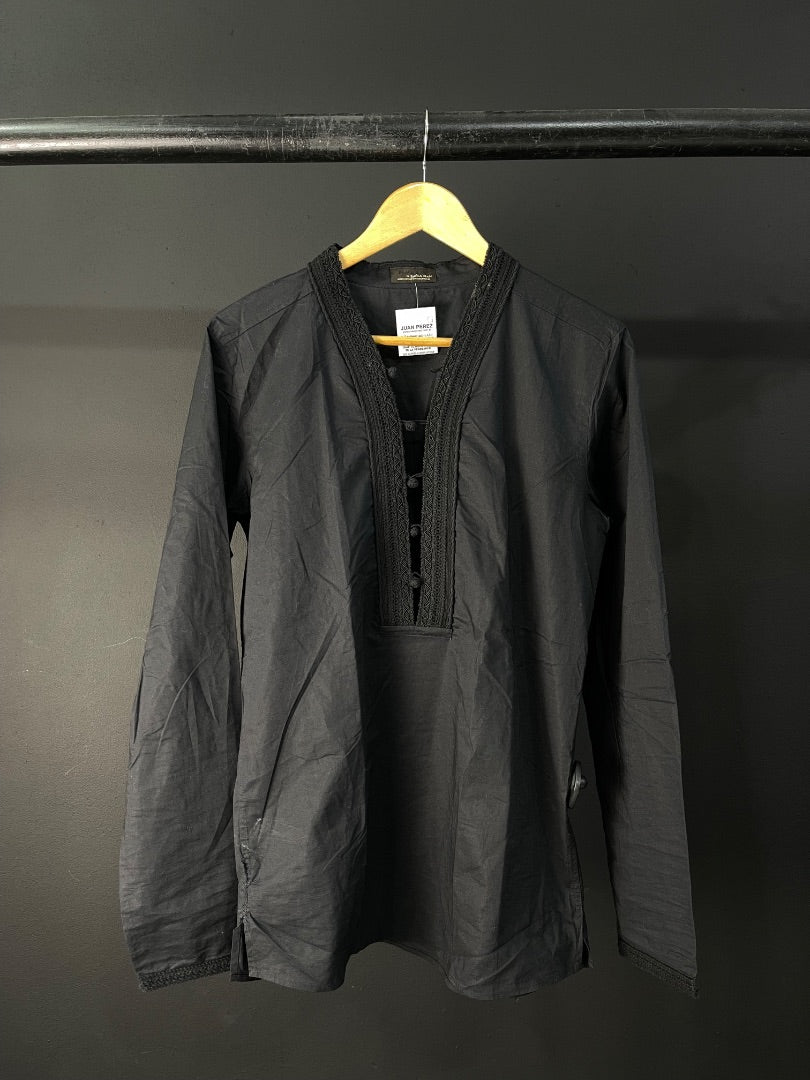 ZARA Blusa Manga Larga Negro Talle M