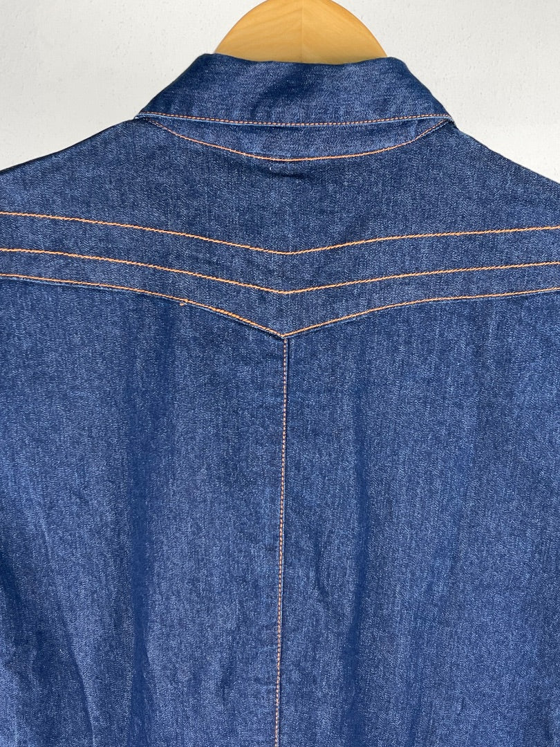 DUPLIC Vestido Manga Corta Azul Talle 42