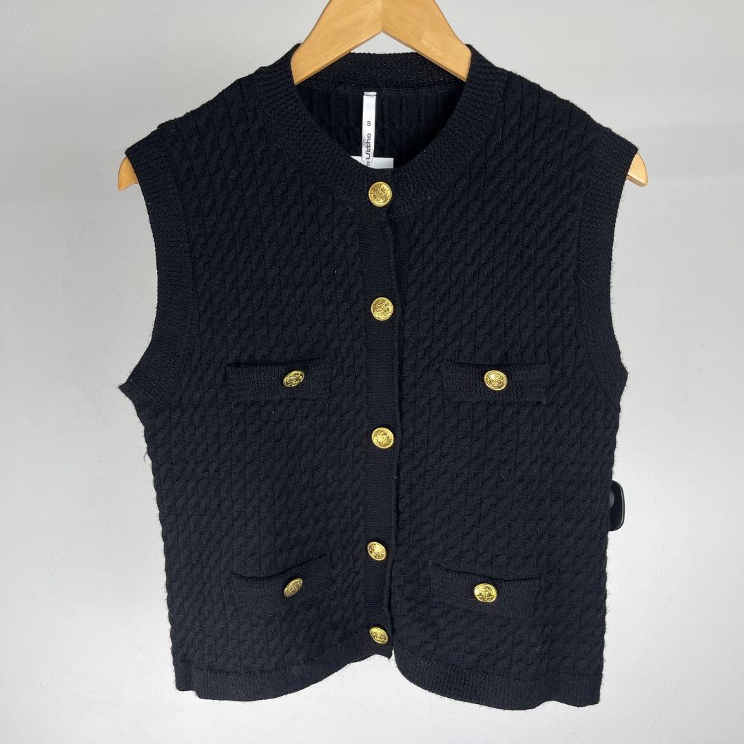 LE UTTHE Chaleco Corto Negro Talle S