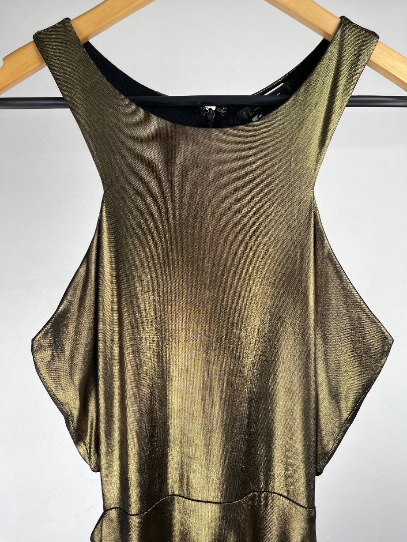 LUCCA COUTURE Vestido Dorado Talle M