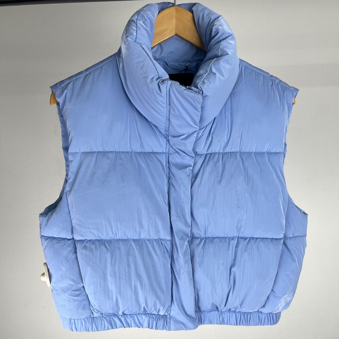 ZARA Chaleco Corto Celeste Talle M