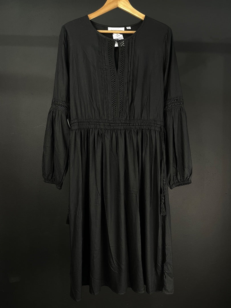 H&M Vestido Manga Larga Negro Talle 40