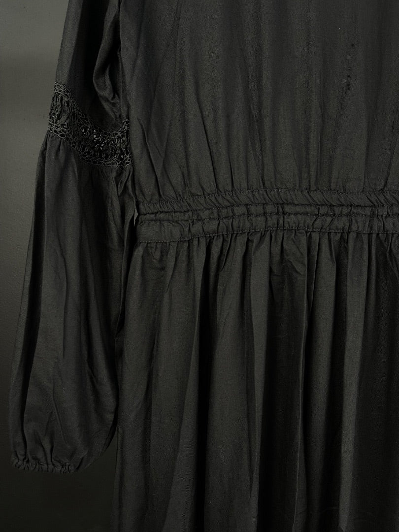 H&M Vestido Manga Larga Negro Talle 40