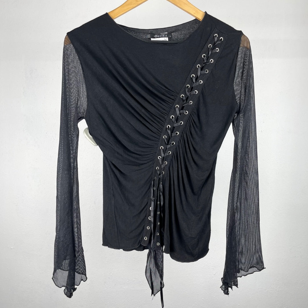 Remera Manga Larga Negro Talle L