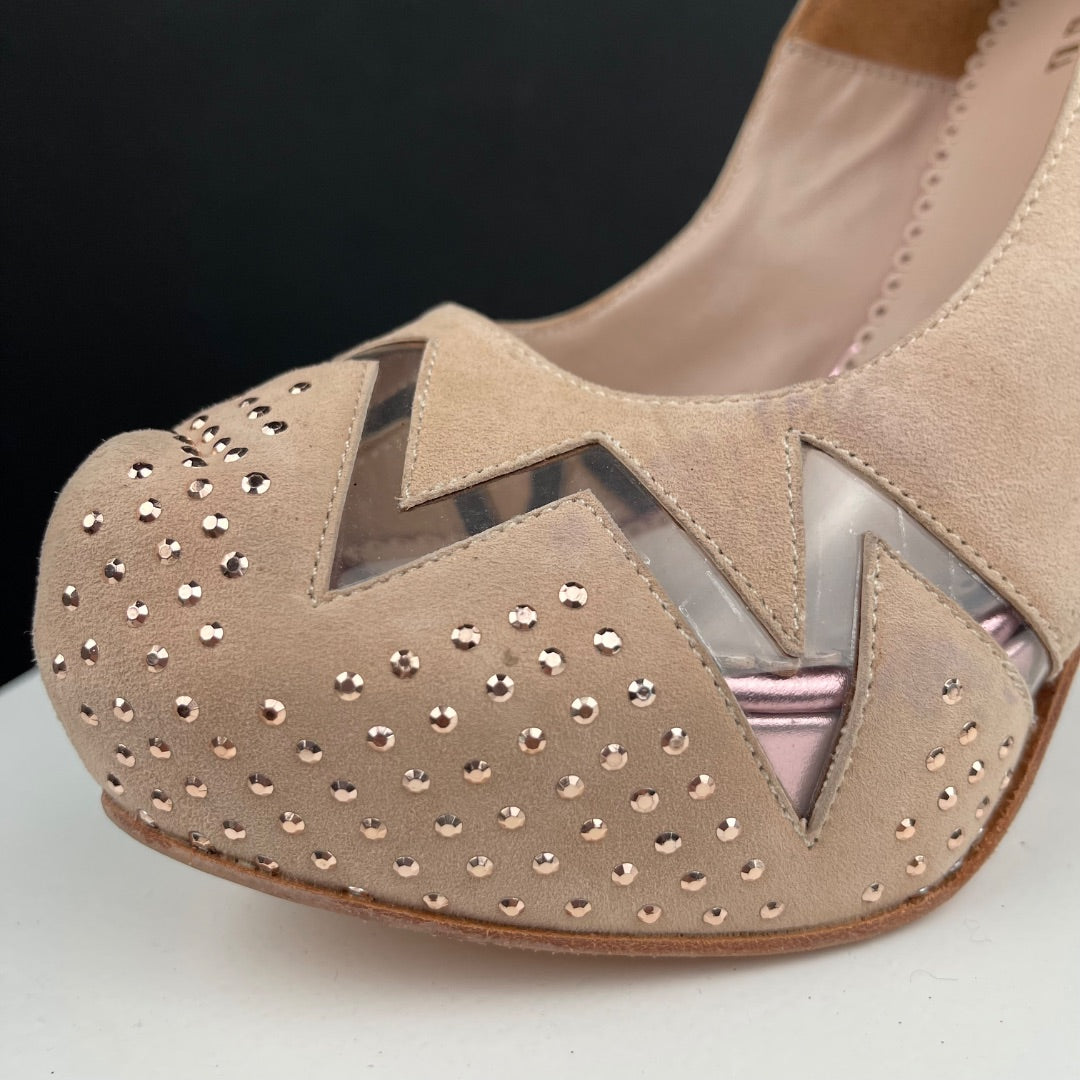 VALDEZ Taco Alto Fino Beige Talle 9