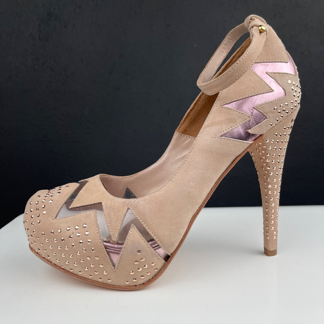 VALDEZ Taco Alto Fino Beige Talle 9