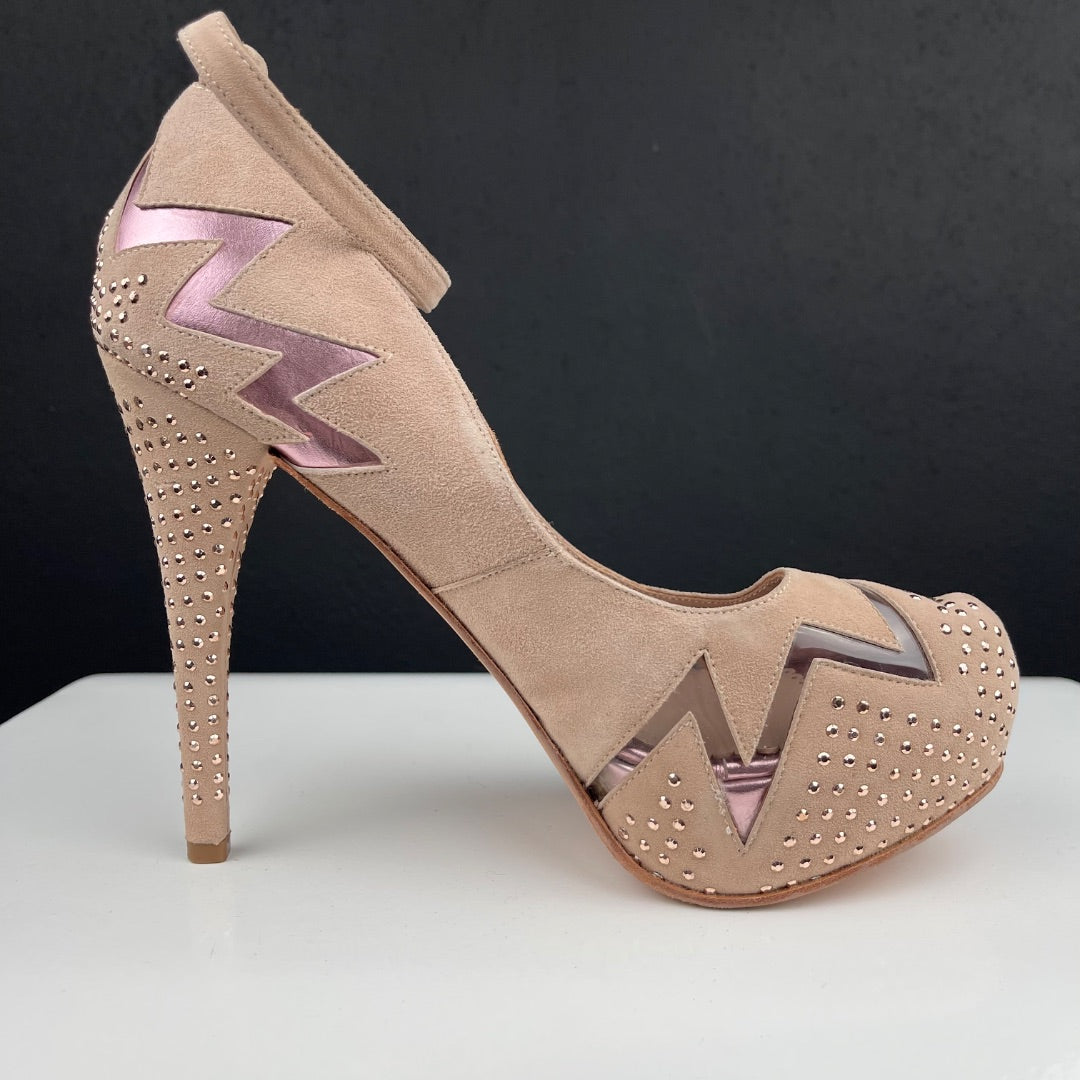 VALDEZ Taco Alto Fino Beige Talle 9