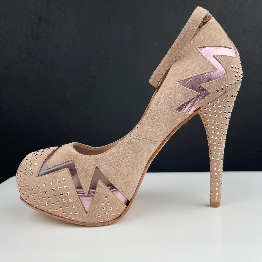 VALDEZ Taco Alto Fino Beige Talle 9
