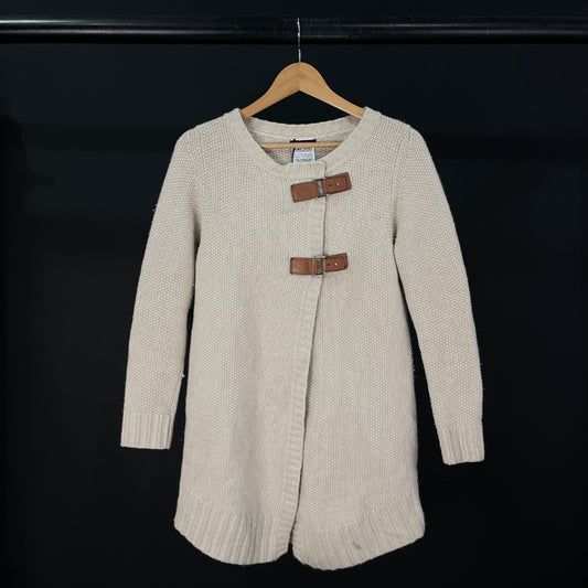 MASSIMO DUTTI Sweater Abierto Beige Talle S