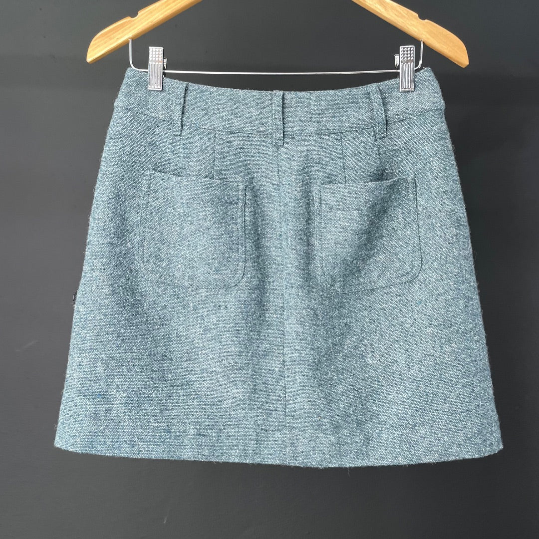 ANN TAYLOR Pollera Mini Celeste Talle 2