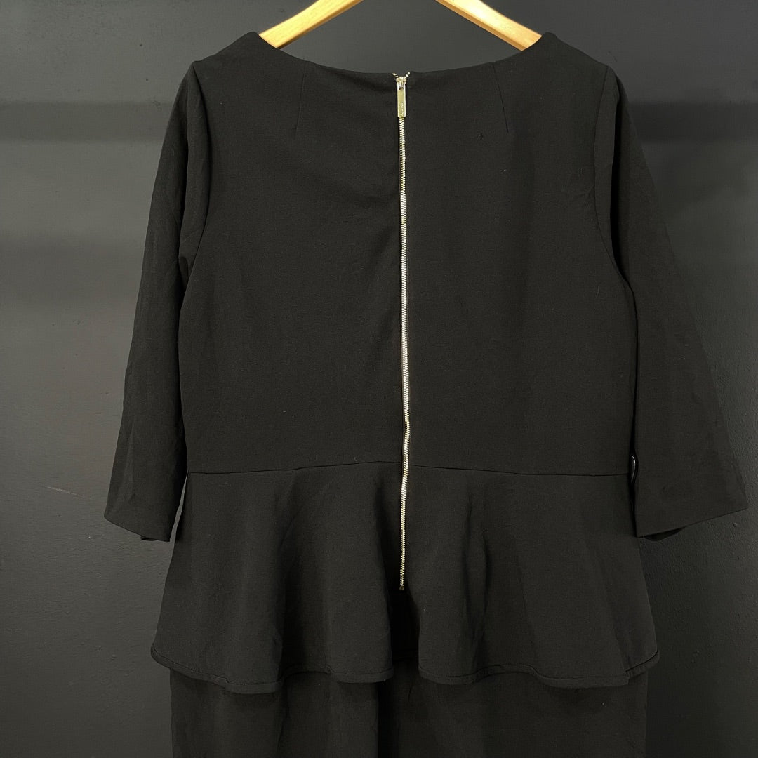 Vestido Manga 3/4 Negro Talle 16
