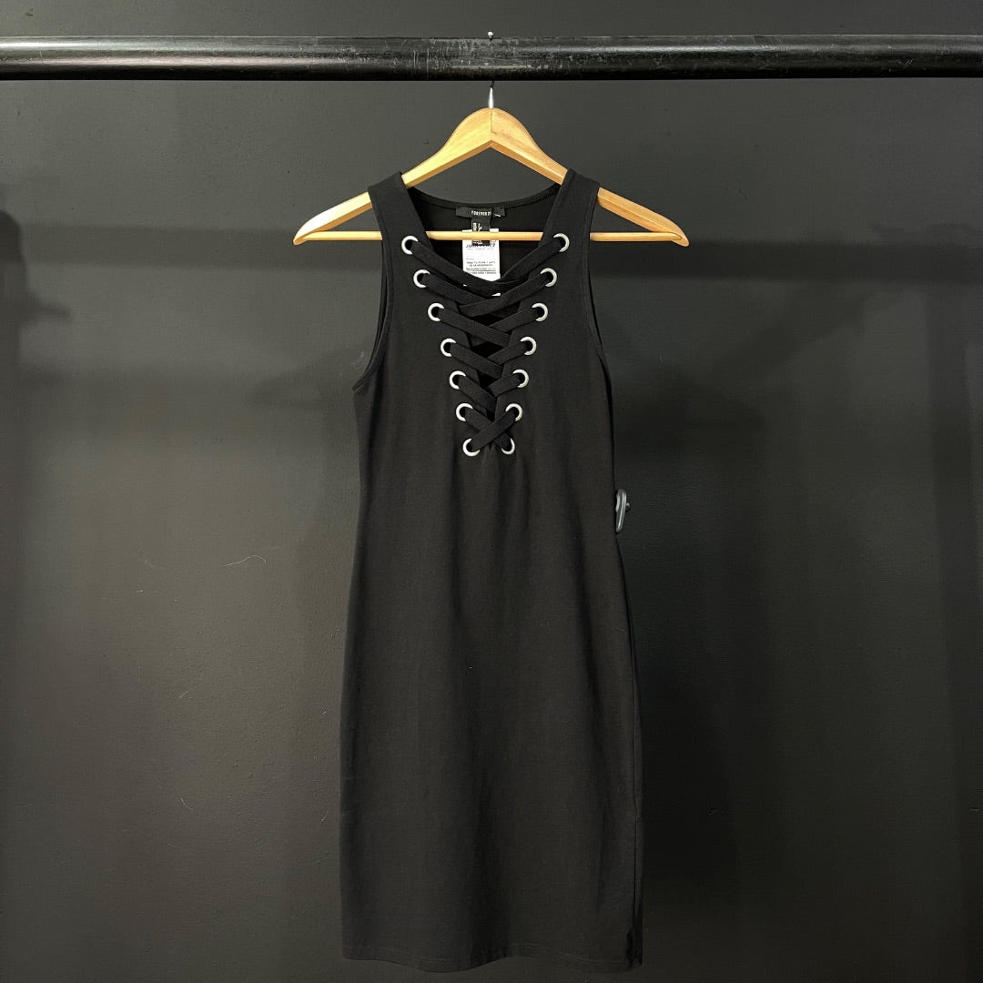 FOREVER Vestido Sin Manga Negro Talle S