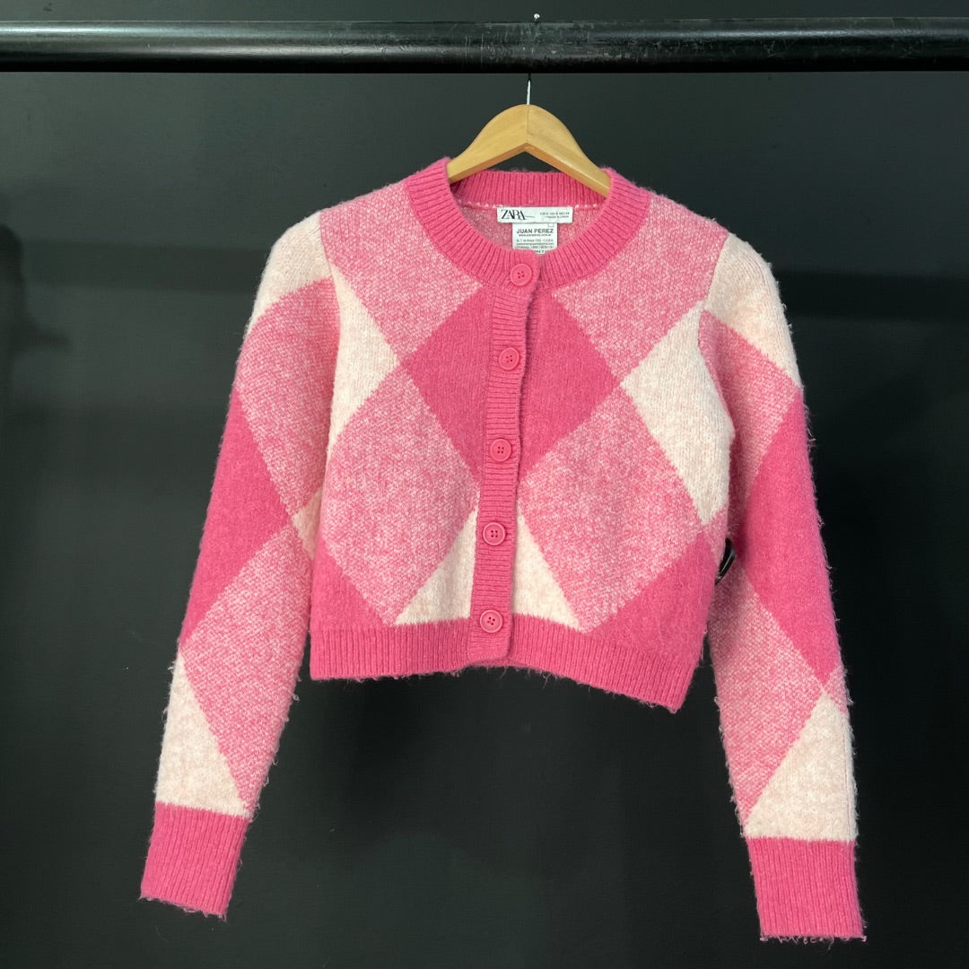 ZARA Sweater Abierto Rosa Talle S