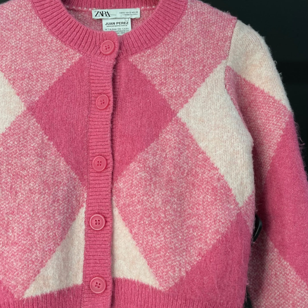 ZARA Sweater Abierto Rosa Talle S