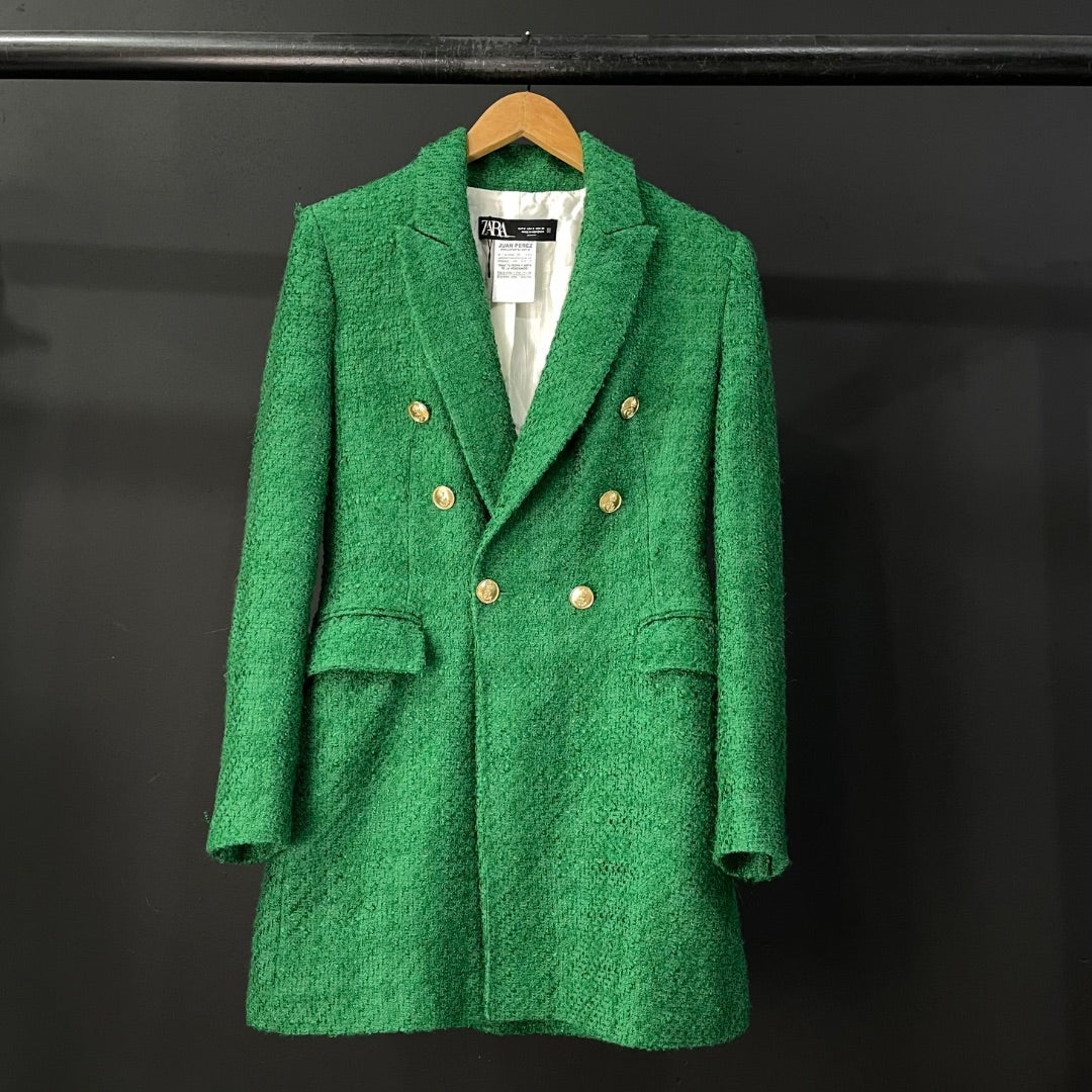 ZARA Saco Verde Talle S
