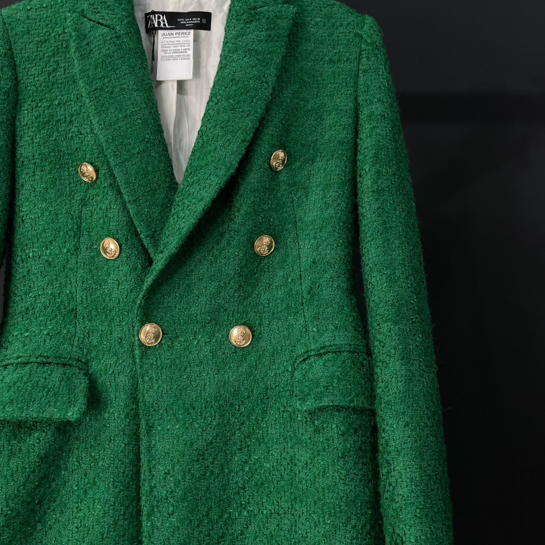 ZARA Saco Verde Talle S