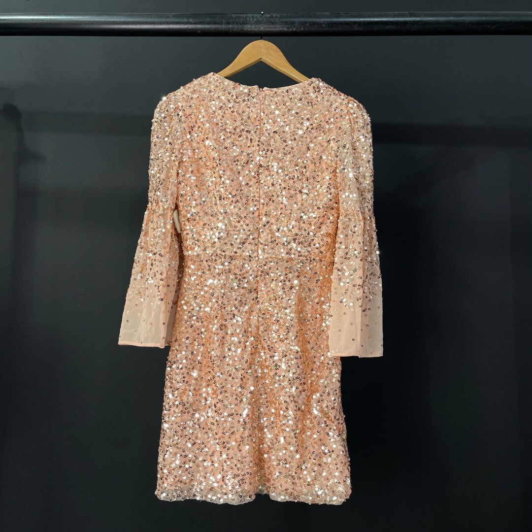 FRENCH CONNECTION Vestido Manga Larga Salmon Talle 2