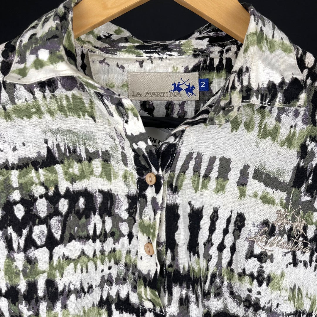 LA MARTINA Camisa Manga Corta Varios  Estampado Talle M