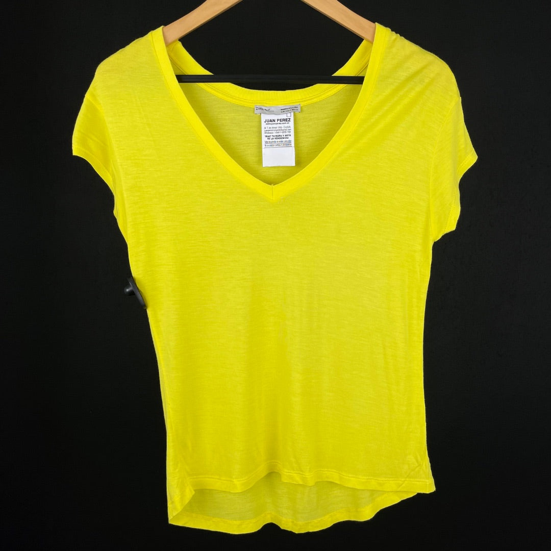 ZARA Remera Amarillo Talle M