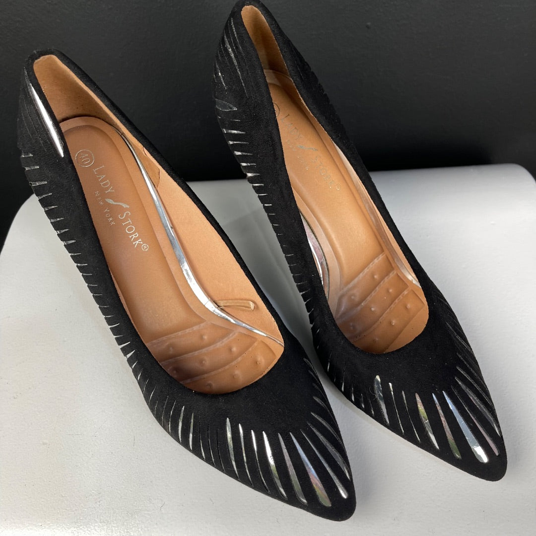 LADY STORK Taco Alto Fino Negro Talle 40