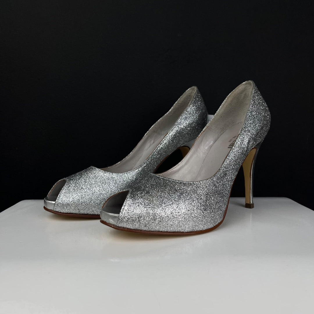 VERCAL Zapatos Plateado Talle 40