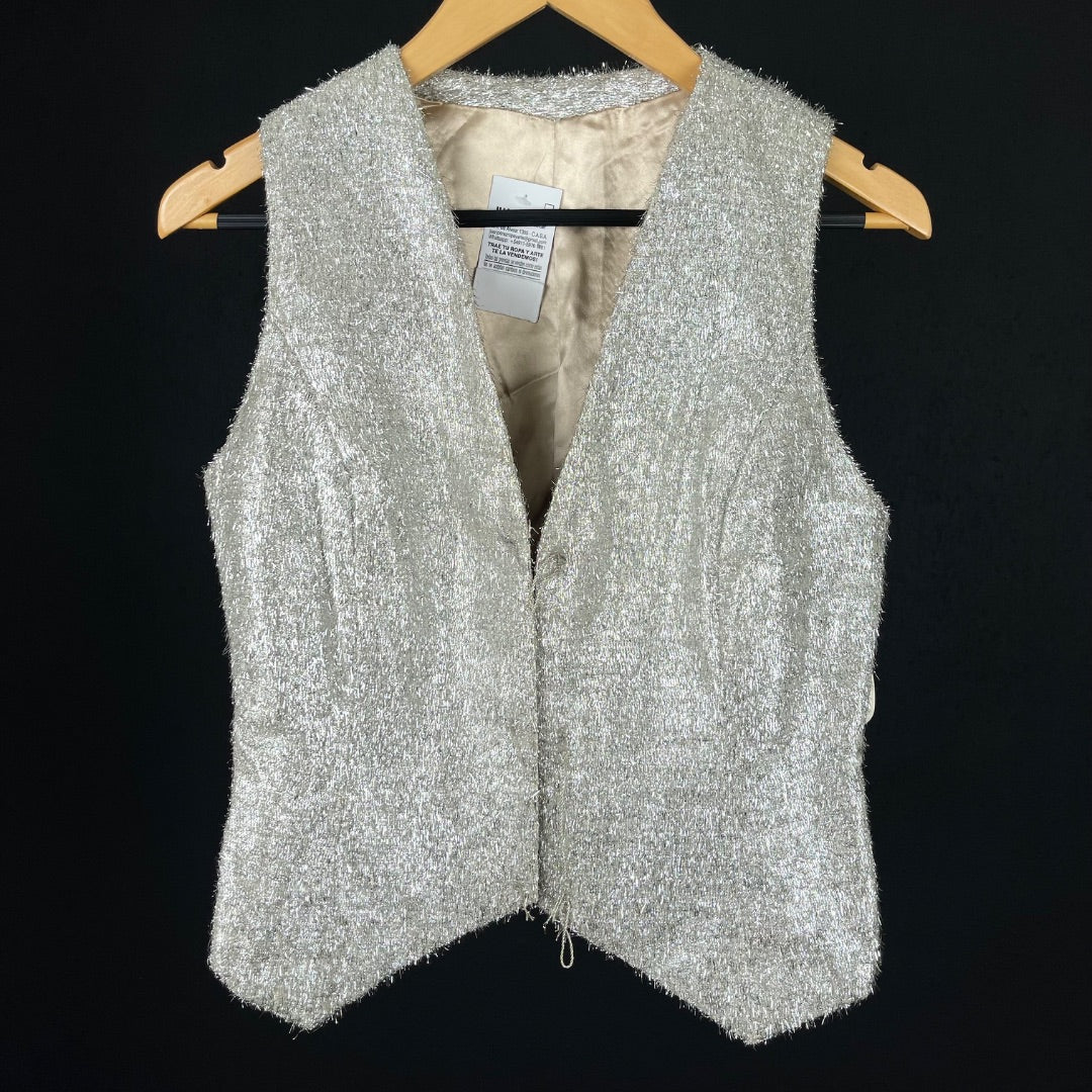 SIN MARCA Chaleco Corto Plateado Talle 1