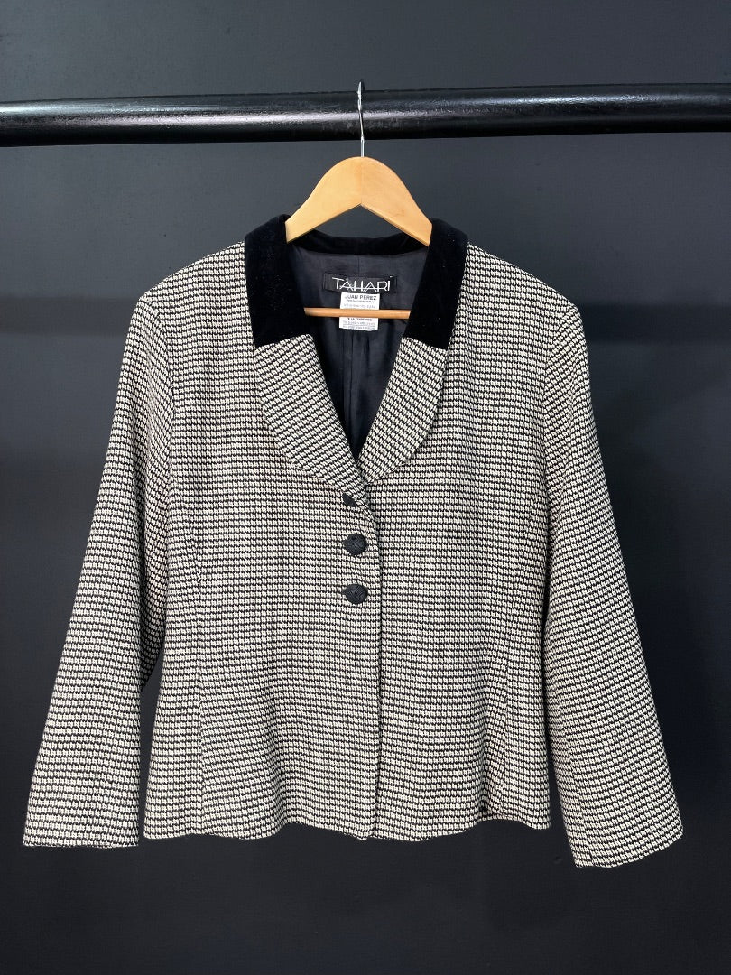 Saco  TAHARI  Varios Beige Y Negro Talle 2