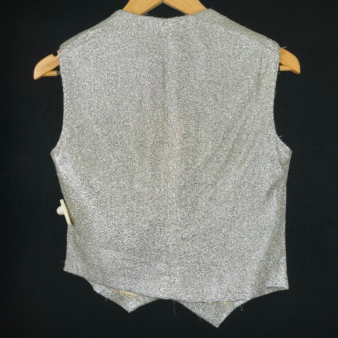 SIN MARCA Chaleco Corto Plateado Talle 1