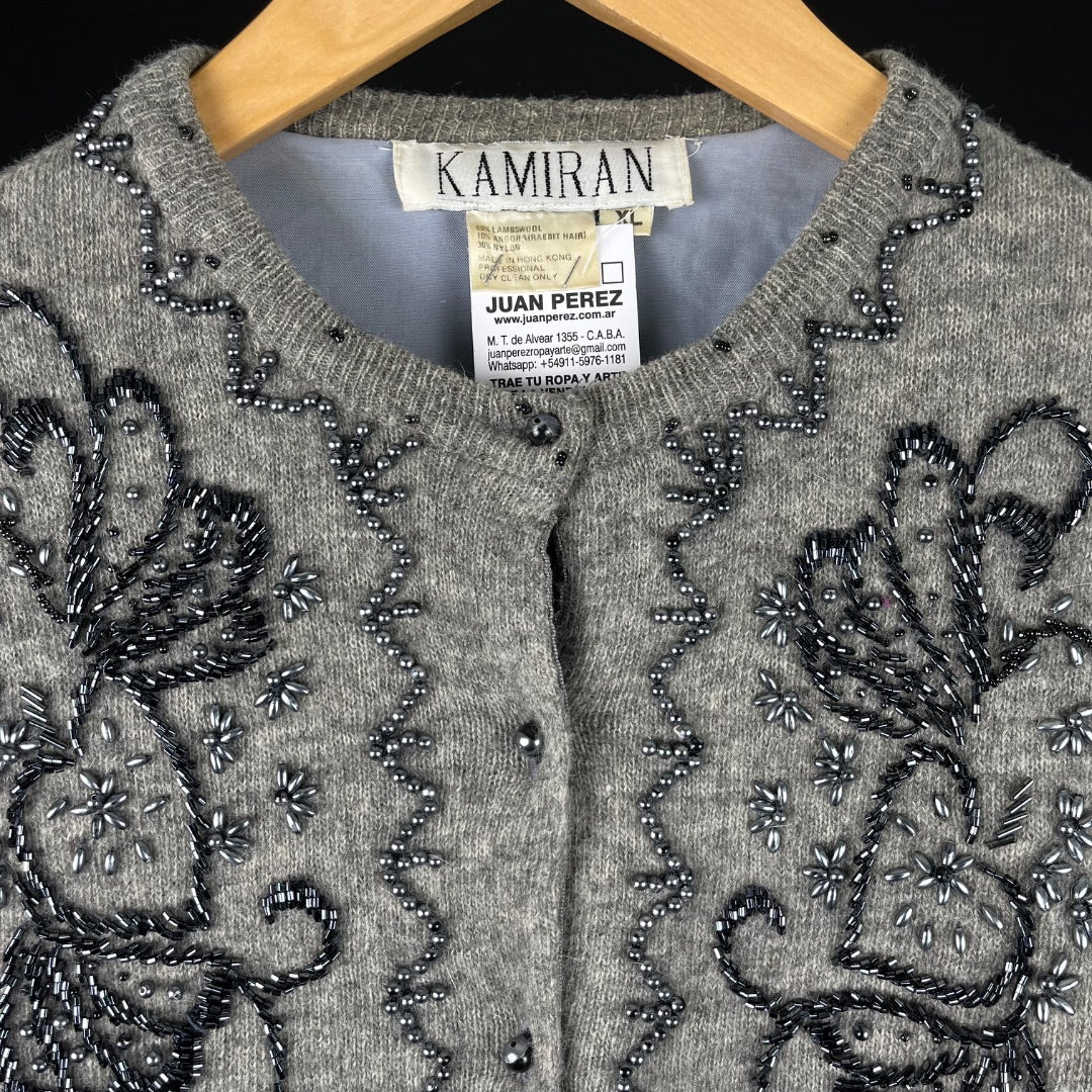 KAMIRAN Sweater Abierto Gris Talle XL