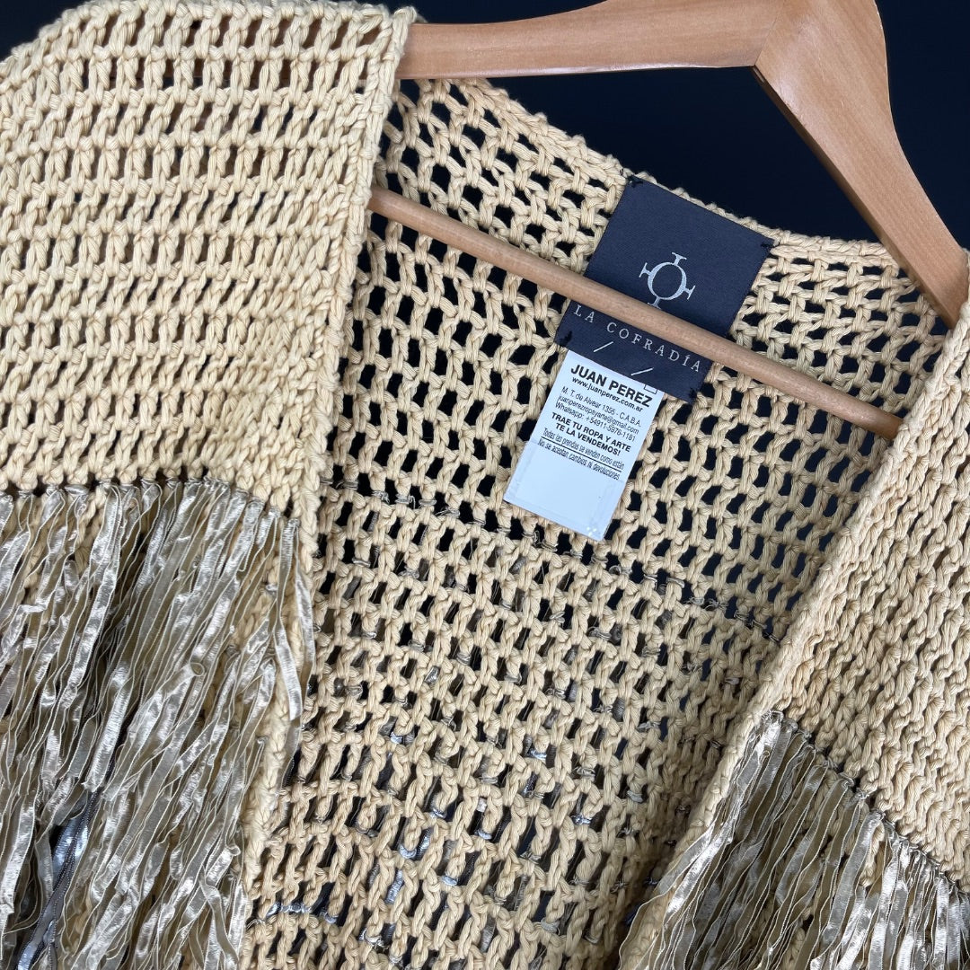 LA COFRADIA Chaleco Corto Beige Talle M