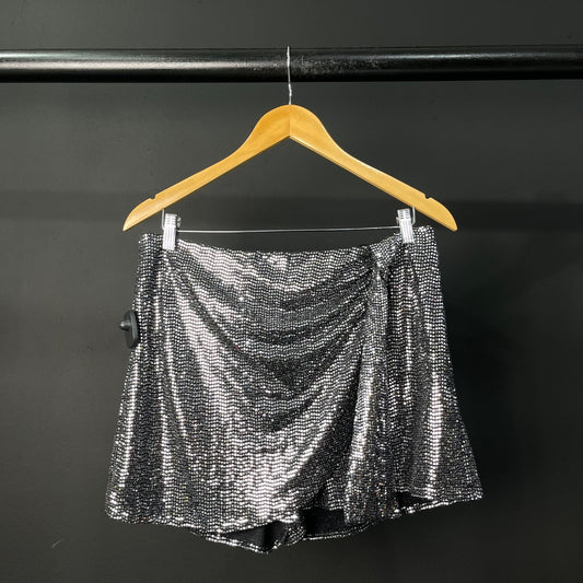 ZARA  Pollera Pantalon  Plateado  Talle L