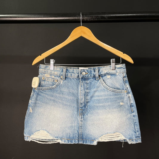 PULL & BEAR  Pollera Mini  Celeste  Talle 28