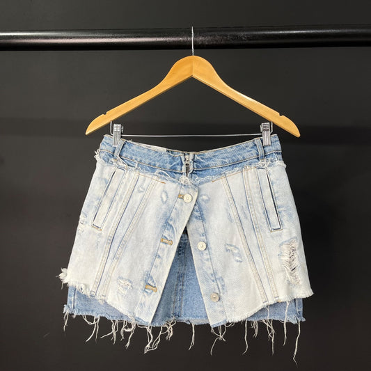 ZARA  Pollera Mini  Celeste  Talle M