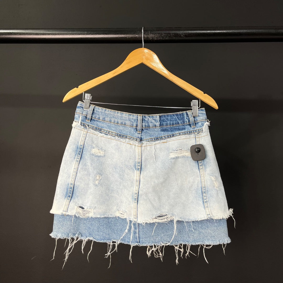 ZARA  Pollera Mini  Celeste  Talle M