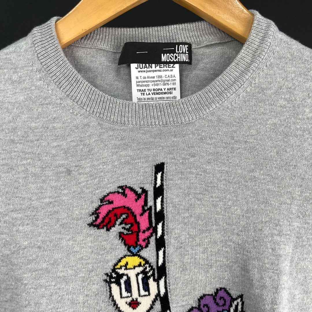 MOSCHINO Sweater Gris Talle S